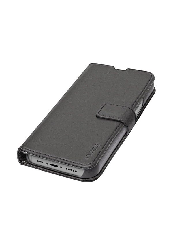 SBS Novelty Book Wallet Case with Stand Function for iPhone 14  13 - Black