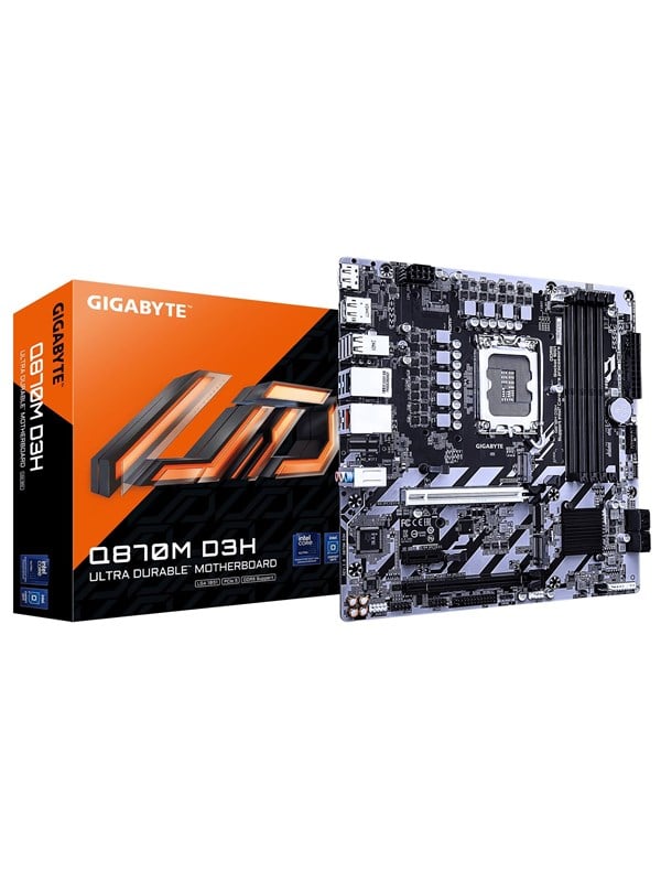 GIGABYTE Q870M D3H Mainboard - Intel Q870 - Intel LGA1851 - DDR5 RAM - Micro-ATX