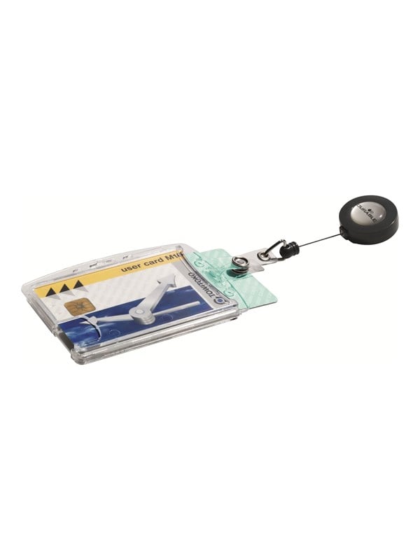 DURABLE Geschlossener Ausweishalter fr 2 Karten im Format 54 x 87 mm Mit Daumenstanzung und Jojo
