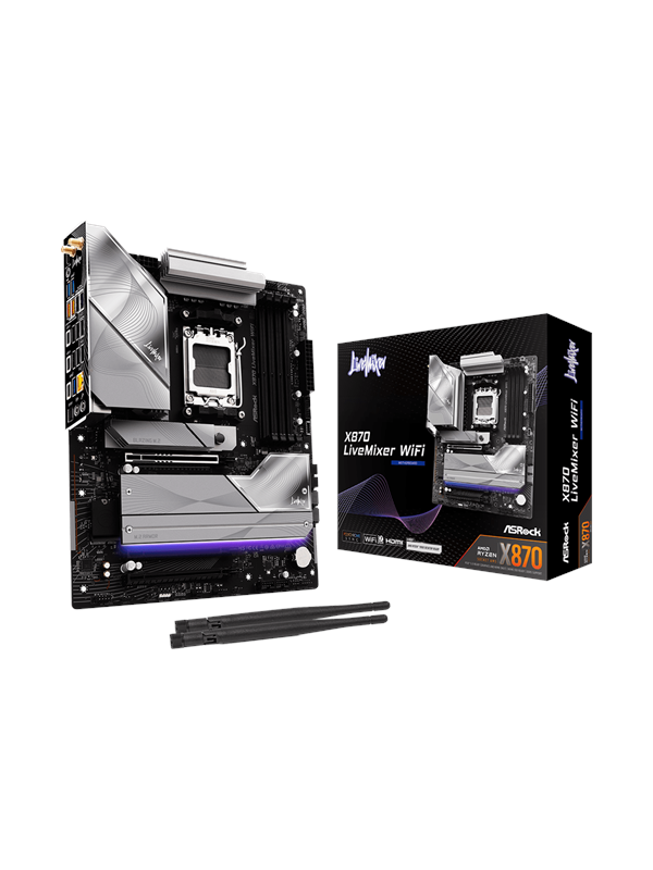 Asrock Motherboard X870 Livemixer Amd X870 Sockel Am5 Ddr5 Atx Wifi 7 Rgb - Bild 5