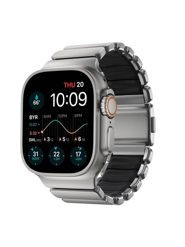 Nomad Stratos Band - 49mm  Natural Titanium  Black FKM