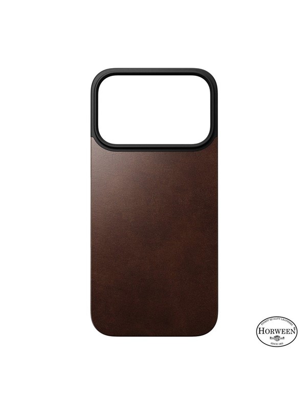 Nomad - Magnetic Leather Back - iPhone 17 Pro  Rustic Brown  Horween  MagSafe