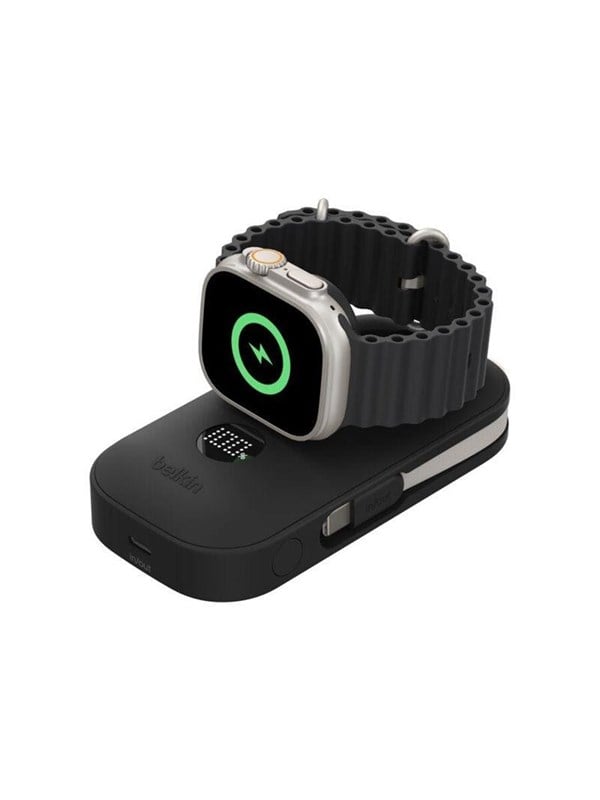 Belkin BoostCharge Pro power bank - with apple watch charger - 2 x USB-C - 45 Watt Powerbank (Akku) - schwarz - 10000 mAh