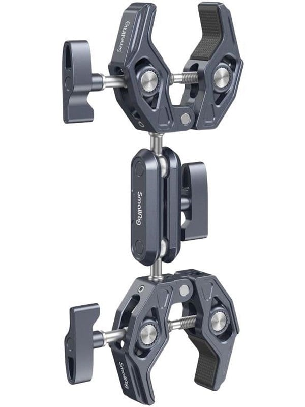 SmallRig Super Clamp con abrazaderas dobles en forma de cangrejo, brazo mágico, adaptador de doble cabeza de bola para cámara de acción, trípode, barra transversal-4103