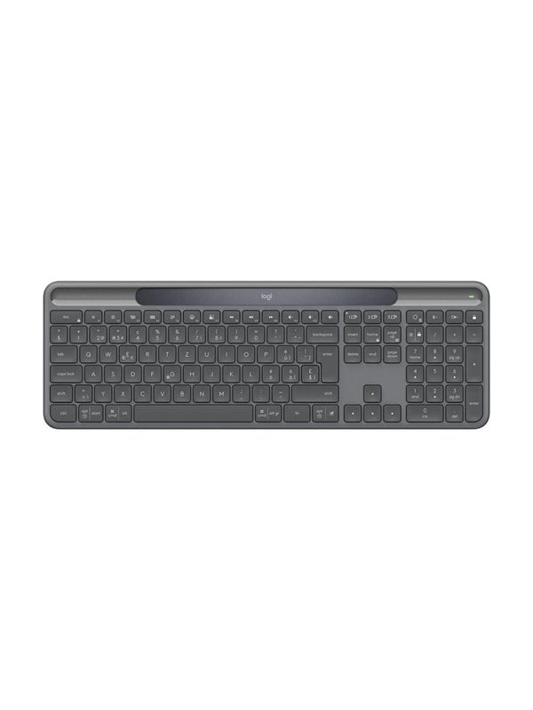 Logitech K980 Signature Slim Solar for Business - Tastatur - Full-Size - Schweiz - Grau