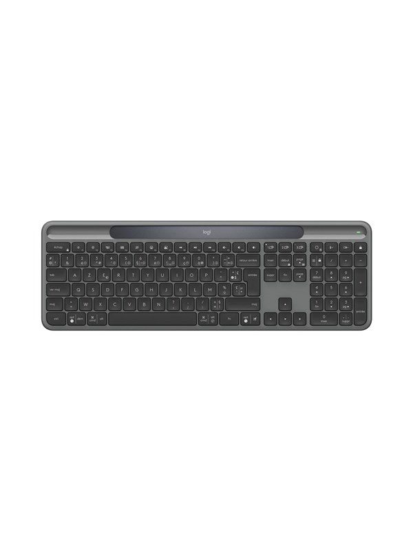 Logitech K980 Signature Slim Solar+ for Business - Tastatur - Full-Size - Französisch - Grau