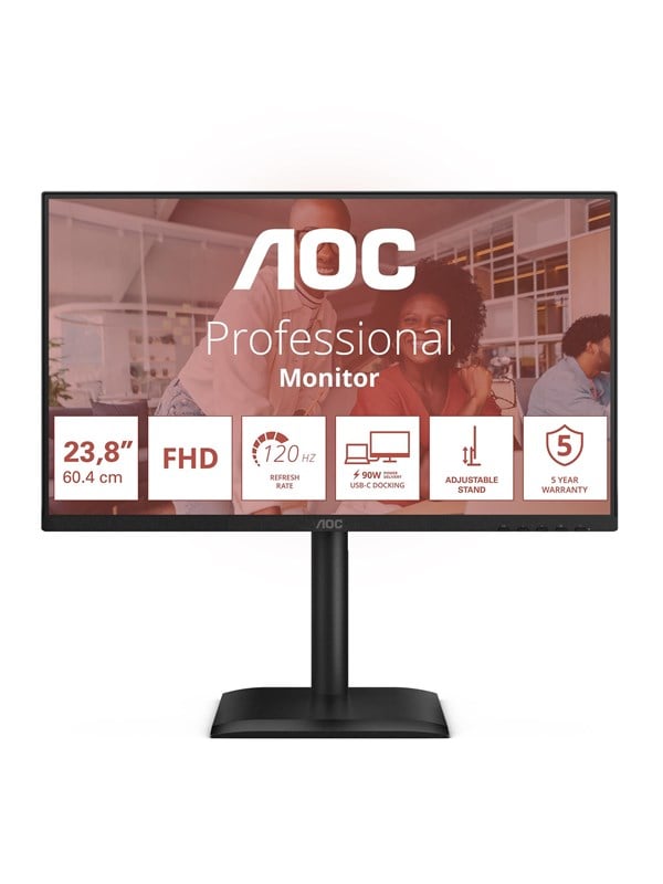 Image of 24" AOC 24E4CV - 1920x1080 (FHD) - 120Hz - IPS - 90W USB-C