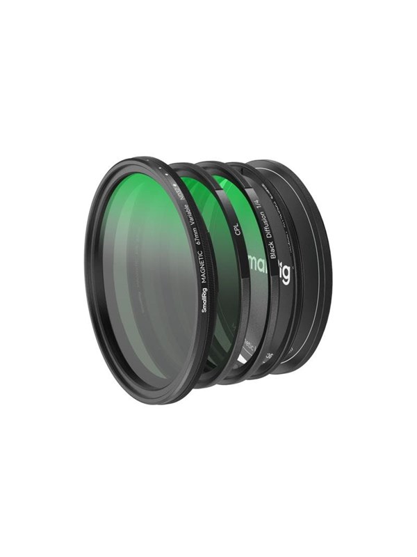 Kit de filtro magnético acoplable SmallRig 5 en 1 VND 2-32 y CPL y 1/4 efecto niebla negra (67 mm) con anillo adaptador roscado -4726