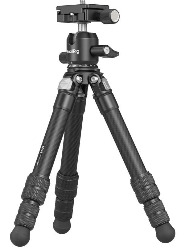 Kit de trípode de bolsillo de fibra de carbono SmallRig con bolsa de almacenamiento con cabezal de bola para DSLR, carga de cámara sin espejo de hasta 5 kg (VT193C0-BH3) 5026