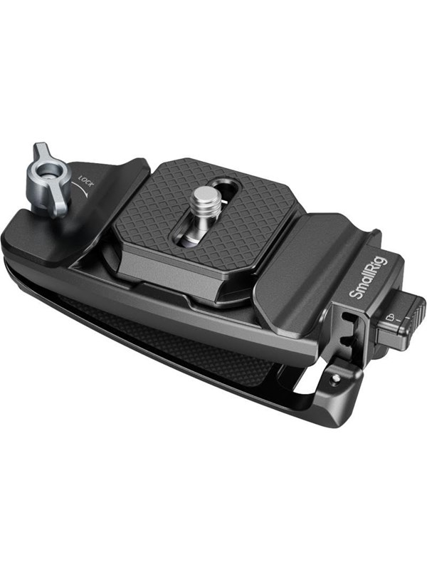Clip de cámara SmallRig con kit de placa de montaje de liberación rápida para trípode tipo Arca para cámaras y cámaras de acción para mochilas, correas