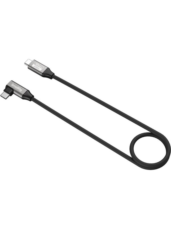 Cable USB-C SmallRig USB4 de 40Gbps, recto a en ángulo, carga rápida de 240W y transferencia de datos de 40Gbps para cámaras portátiles iPhone de 60/35cm