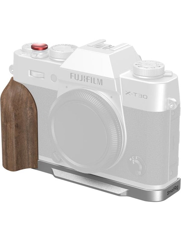 SmallRig 5667 L-Shaped Mount Plate with Wooden Handle for FUJIFILM T30  T30 II  X-T30 III Silver