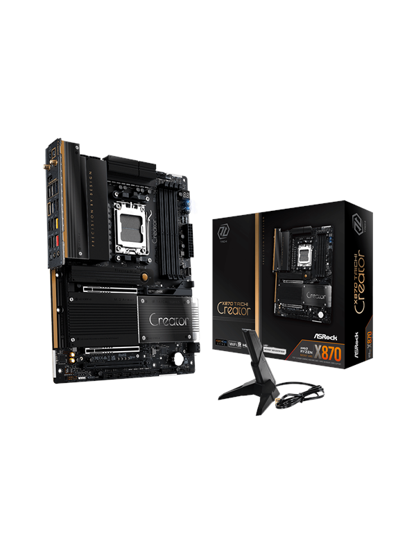 ASRock X870 TAICHI CREATOR Mainboard - AMD X870 - AMD AM5 - DDR5 RAM - ATX - Modell: 90-MXBTE0-A0UAYZ