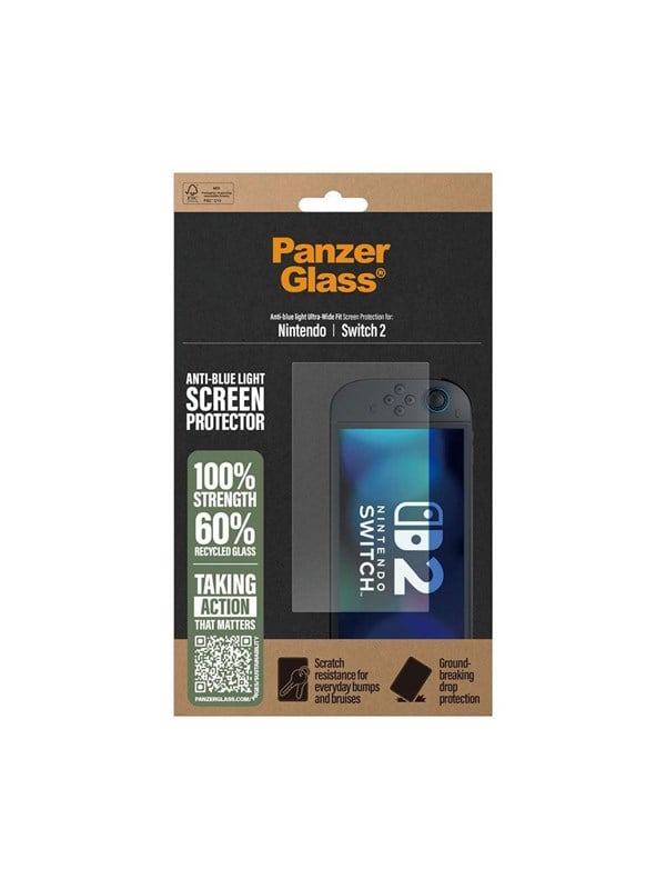 PanzerGlass Anti-Blue Light Screen Protector Nintendo Switch 2 | Ultra-Wide Fit