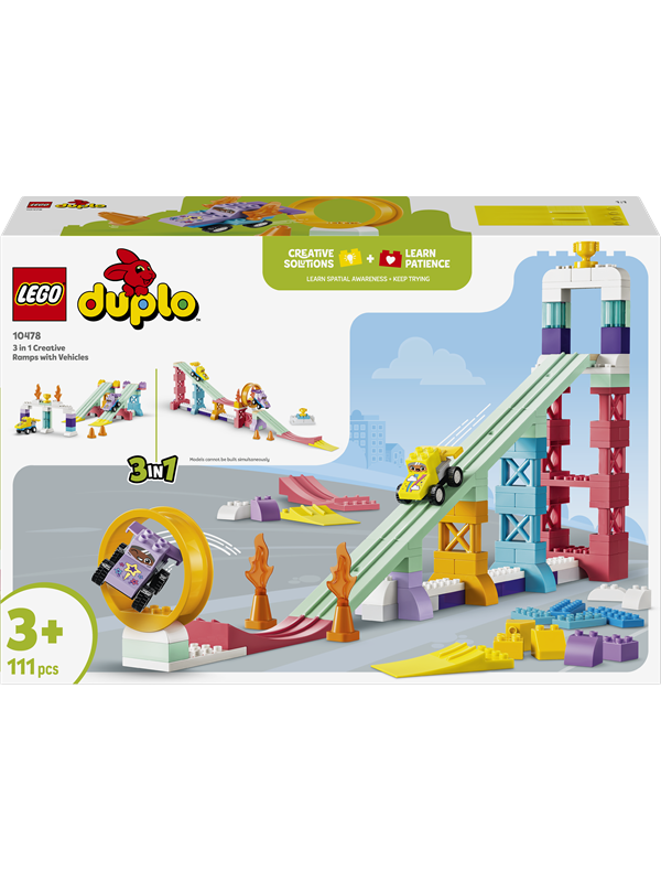 Image of LEGO DUPLO 10478 Kreative Sprungschanzen mit kleinen Flitzern 3-in-1-Set