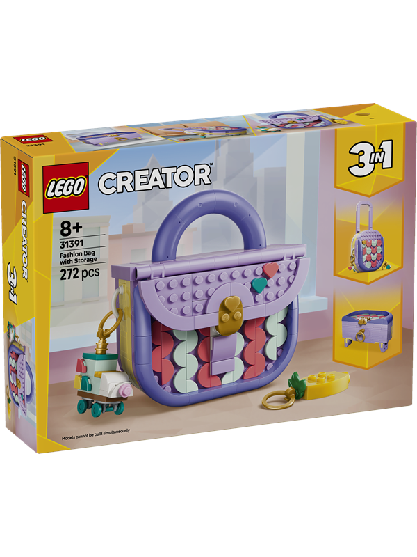 31391 Creator 3-in-1 Modische Tasche mit Staufach, Konstruktionsspielzeug