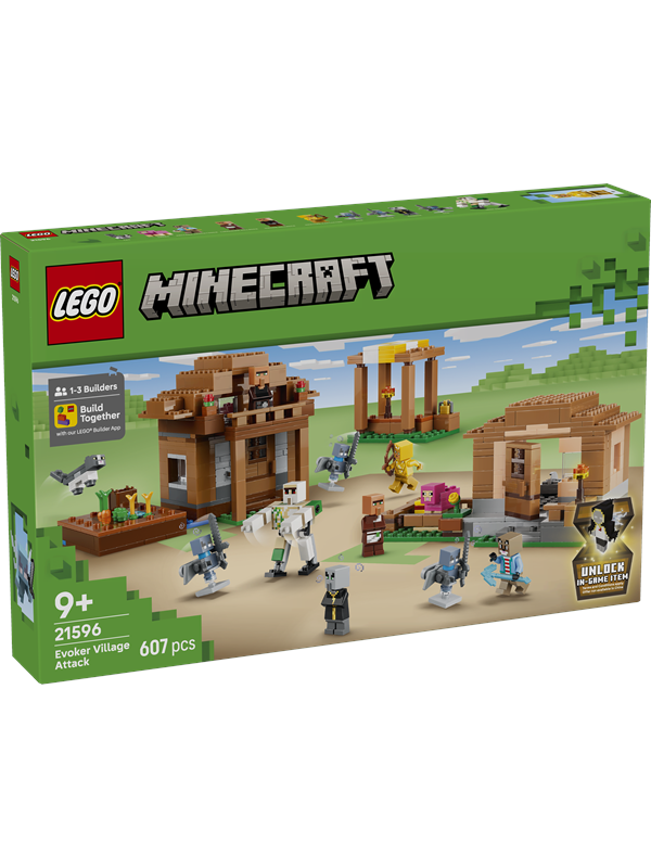 21596 Minecraft Angriff des Magiers auf das Dorf, Konstruktionsspielzeug