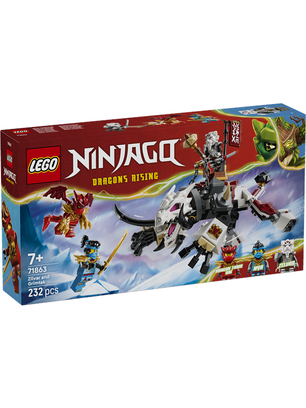 71863 Ninjago Zilvar auf seinem Drachentier Grimtak, Konstruktionsspielzeug