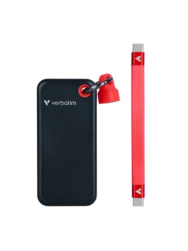 Verbatim Pocket SSD - 256GB - USB 3.2 Gen 2 - Schwarz / Rot