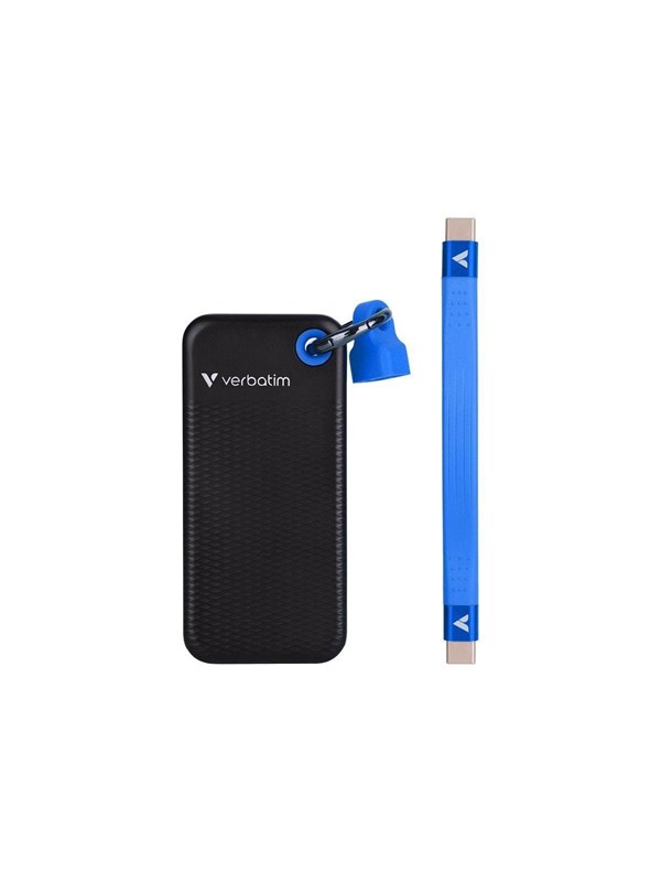 Festplatte Verbatim Pocket SSD 512GB M.2 USB Typ-C 10 Gbps Schwarz Blau