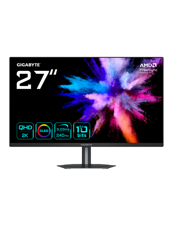 Image of 27" GIGABYTE GO27Q24 - 2560x1440 (QHD) - 240Hz - OLED - 15W USB-C