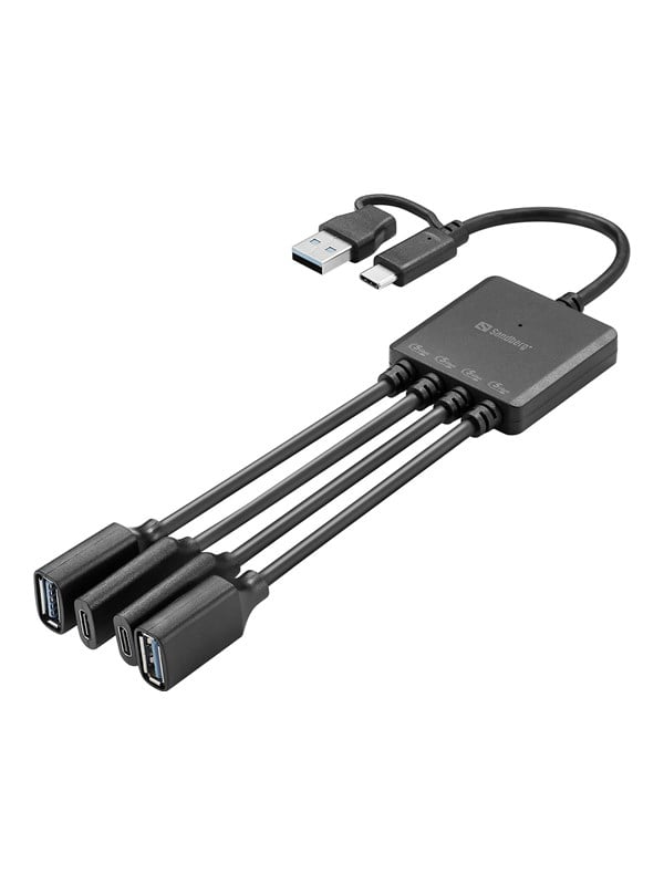 Sandberg USB-C/A to 2A+2C Splitter USB-Hubs - 4 - Schwarz