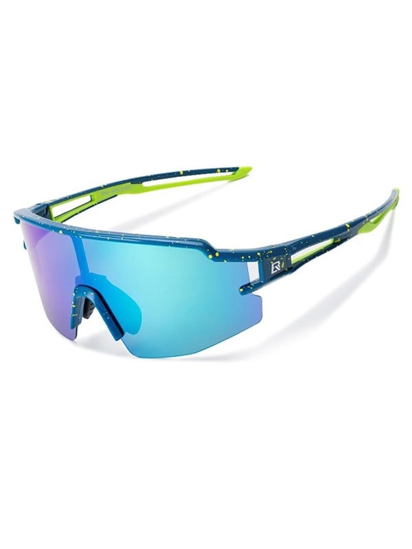 Rockbros Polarized Cycling Glasses with UV Protection and Corrective Insert Blue Lenses - Blue