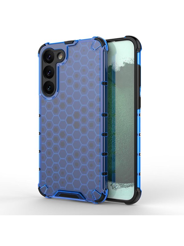 Hurtel Honeycomb Case for Samsung Galaxy S23+ Armored Hybrid Cover Blue