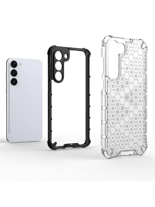 Hurtel Honeycomb Case for Samsung Galaxy S23+ Armored Hybrid Cover Transparent