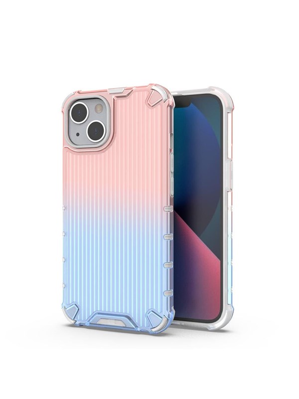 Hurtel Ombre Protect Case for iPhone 14 Pink and Blue Armored Case