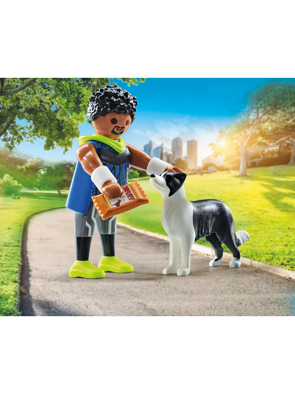 Sportler und Border Collie Simulation Spiele Playmobil