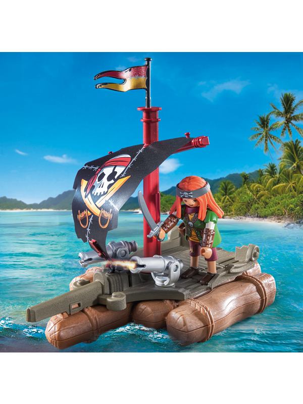 Piraten-Simulationsspiel und schwimmendes Floß und Schatz Playmobil