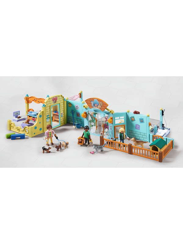 Bau-Spielzeug Hundepflegezentrum mit 8 Hunden + Pfleger Playmobil