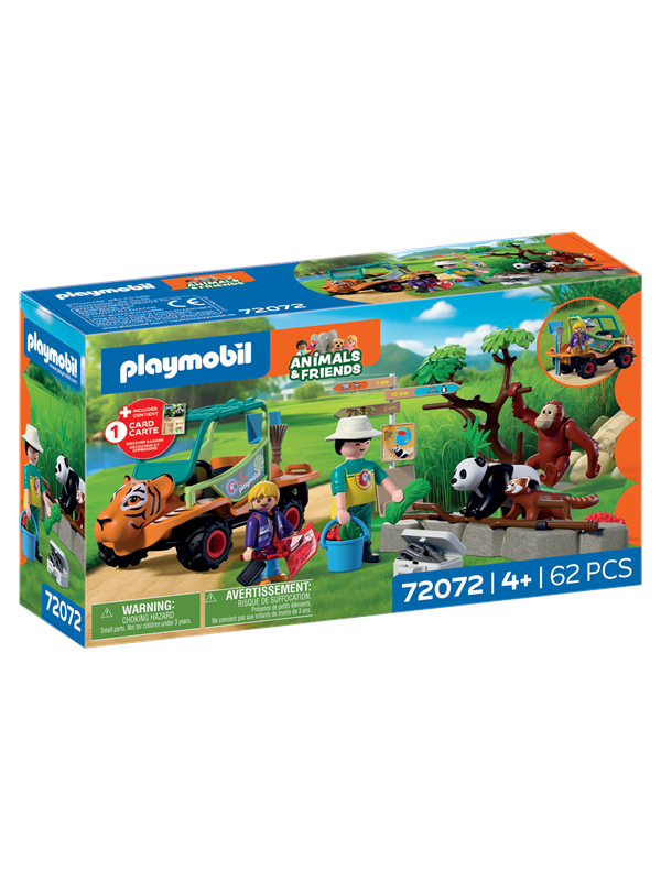 Playmobil Tiere  Freunde - Zoo Tierpfleger mit Fahrzeug