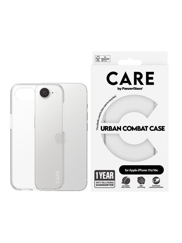 CARE by PanzerGlass Urban Combat Case Transparent iPhone 17e | 16e