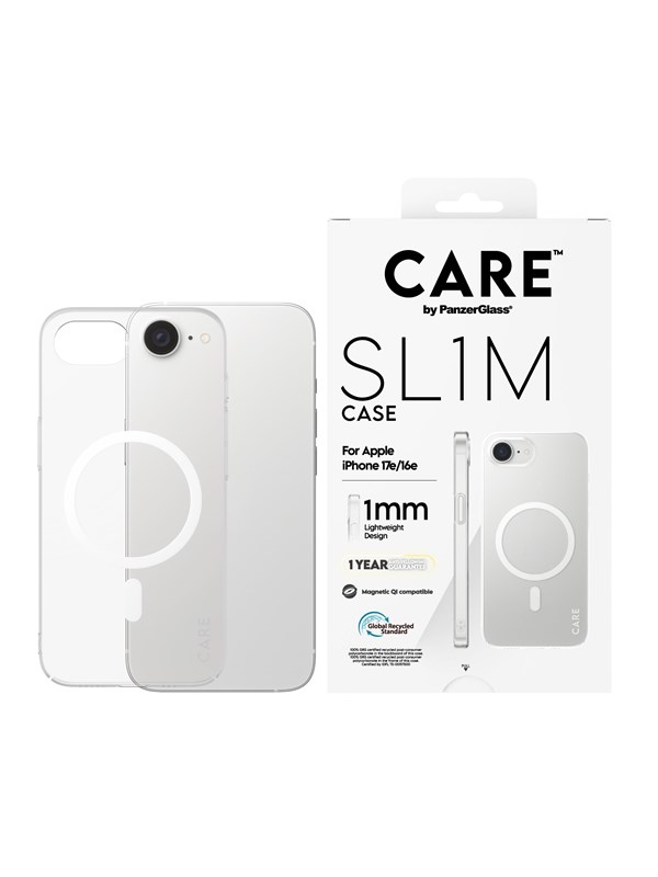 CARE by PanzerGlass SL1M Case Transparent w. MagSafe iPhone 17e | 16e