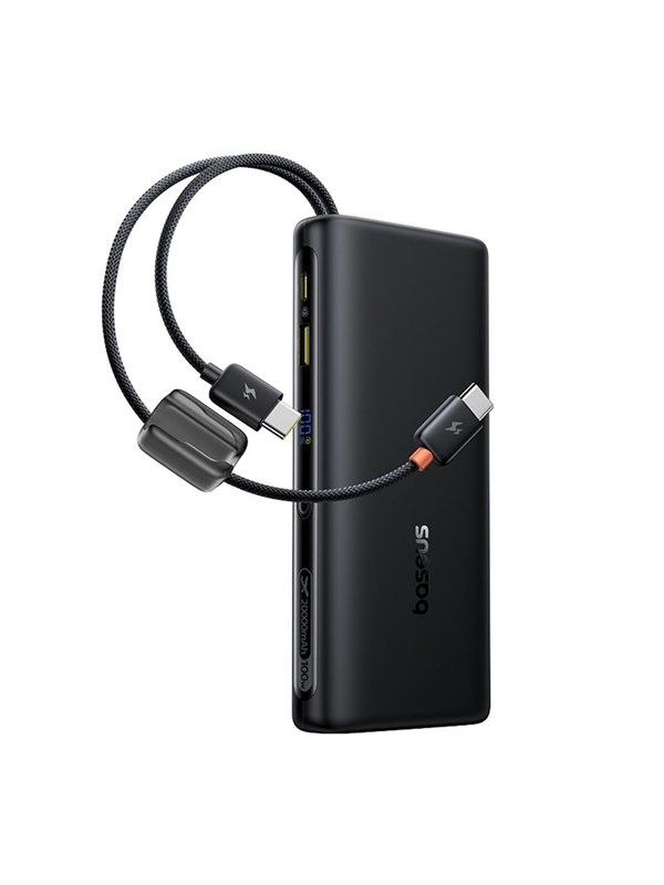 Baseus EnerFill FC41 20000mAh 100W Power Bank with Digital Display and Built-in Dual USB-C Cable - Black Powerbank (Akku) - schwarz - 20000 mAh