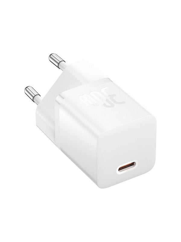 Baseus GaN5 USB-C 30W Wall Charger with Dynamic 3 USB-C 100W 1m Cable - White