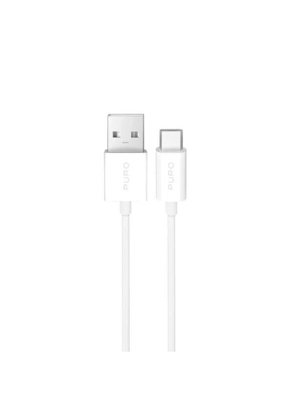 Puro TPE 10W USB-A - USB-C 3m cable - white