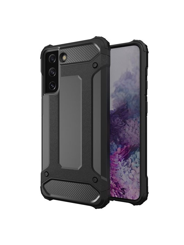 Hurtel Hybrid Armor Case Tough Rugged Cover for Samsung Galaxy S22+ (S22 Plus) Black