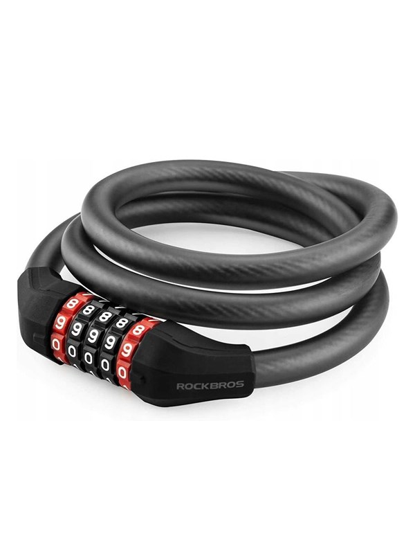 Rockbros RKS507-1BK bicycle lock with combination 1.8 m - black