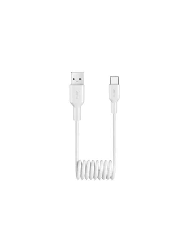 Puro 10W USB-A - USB-C 1m spiral cable - white