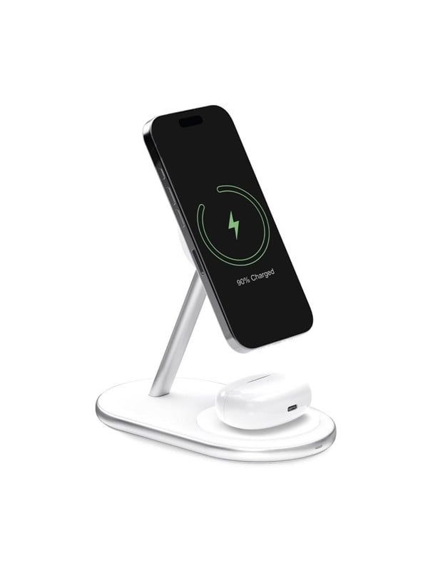 Puro 2in1 Charger Mag Station Wireless Charging Station for Phone and Headphones - White