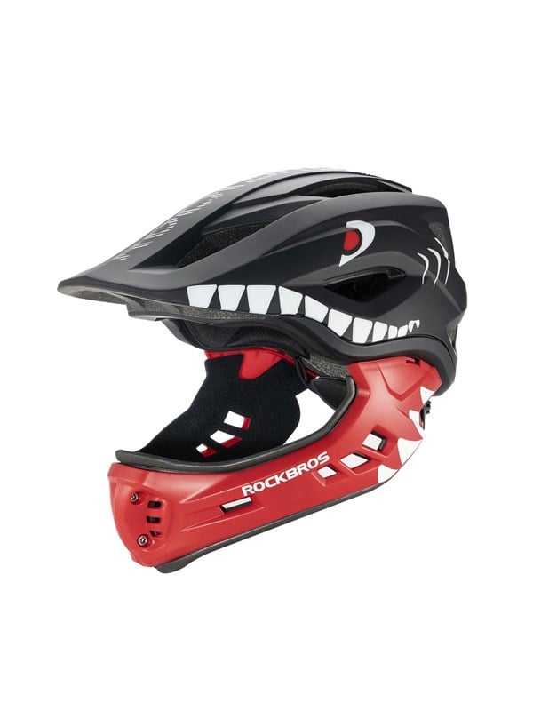 Rockbros TT-32006 Shark Children's Bike Helmet with Detachable Jaw Size S (48-52) - Black