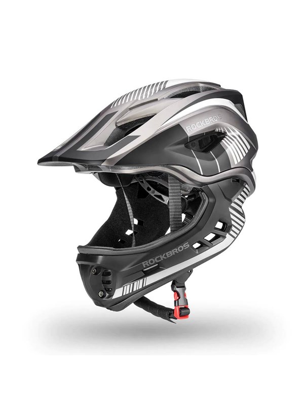 Rockbros TT-32SBTG-M children's bicycle helmet with removable chinbar size M - gray