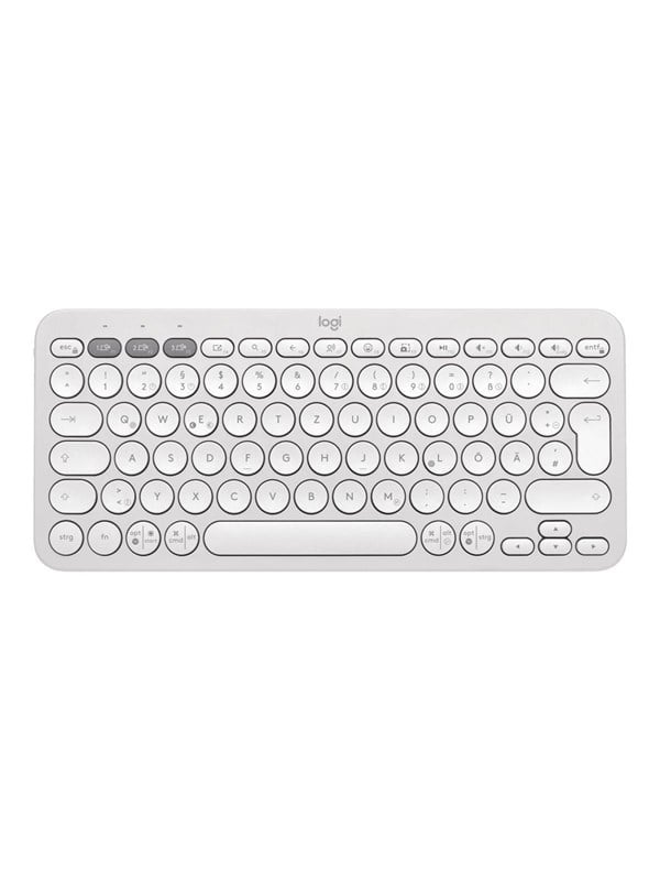 Logitech Pebble Keys 2 K380s Wireless Keyboard - Tonal White - Tastatur - 60 - Deutsch - Weiss