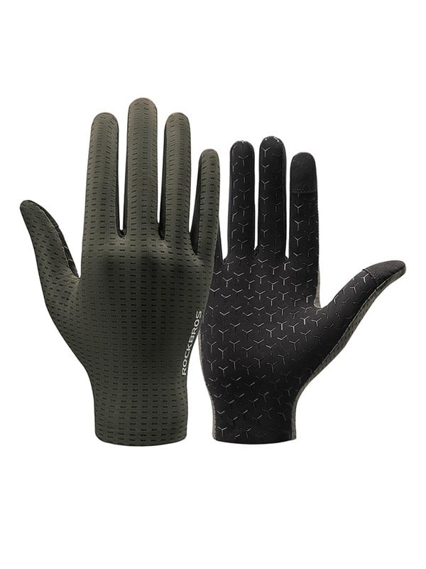 Rockbros Breathable Full Finger Cycling Gloves Size: S - Green