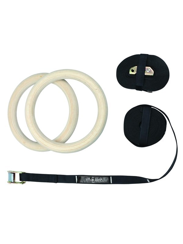 TITAN LIFE PRO Gym Rings Wooden