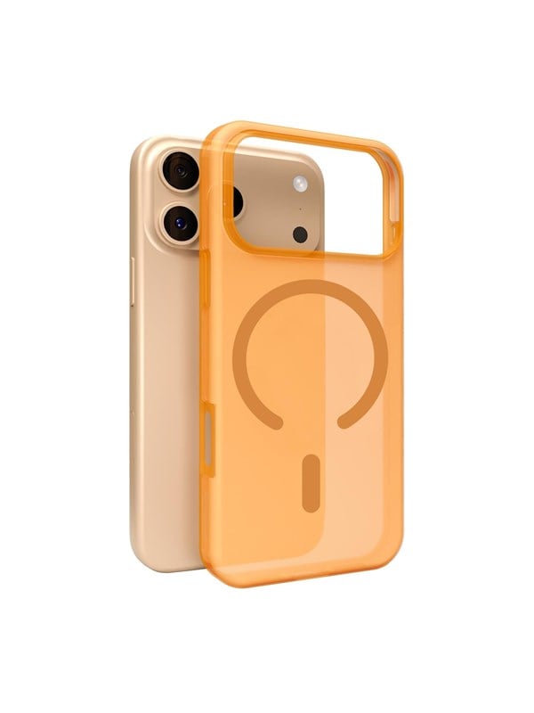 Puro Daylight Magsafe Compatible Silicone Case for iPhone 17 Pro - Translucent Orange