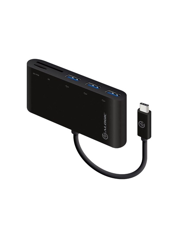 ALOGIC USB-C MultiPort Adapter with Card Reader/3 x USB 3.0 Hub USB-Hubs - 3 - Schwarz